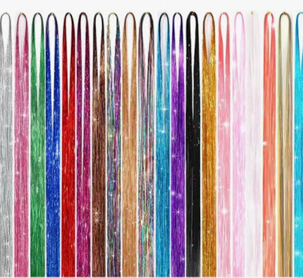 Fairy Tale Hair Tinsel Variety Pack – 10 Sparkling Colors, 2200+ Heat-Resistant Strands